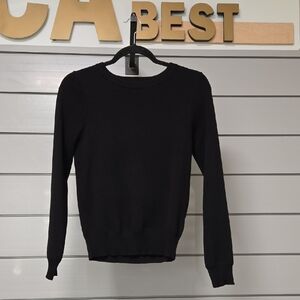 Black Knit Crewneck Sweater
